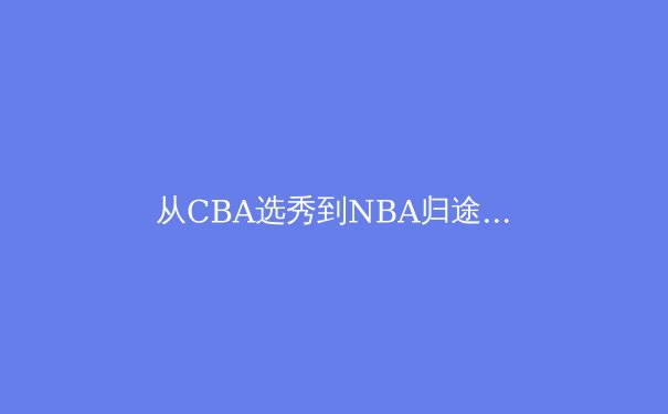 从CBA选秀到NBA归途：中国篮球人才流动新生态的深度剖析 - 4